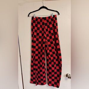 Women's Checkered Comfy Pants - Red and Black